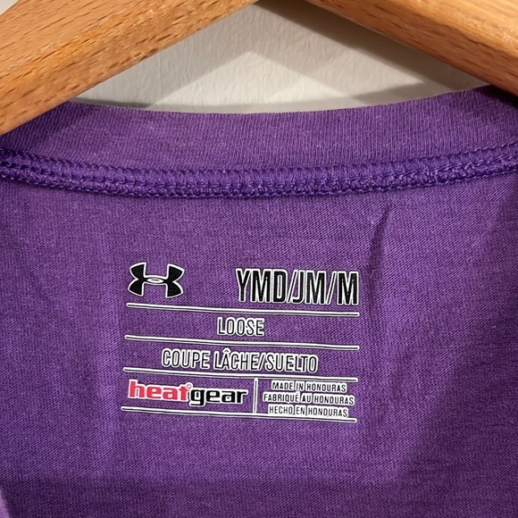 UNDER ARMOUR Youth Girls Train Boys Complain Heat Gear Short Sleeve Tee V-Neck - Picture 3 of 4